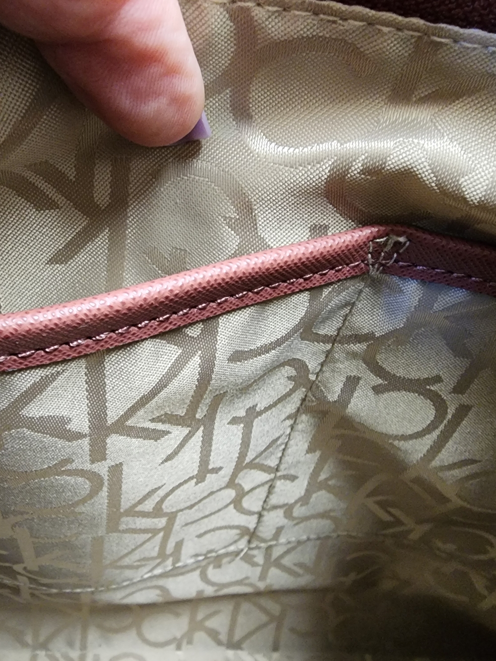 Calvin Klein Purse with Rose Leather Straps 14x11 - Picture 7 of 9